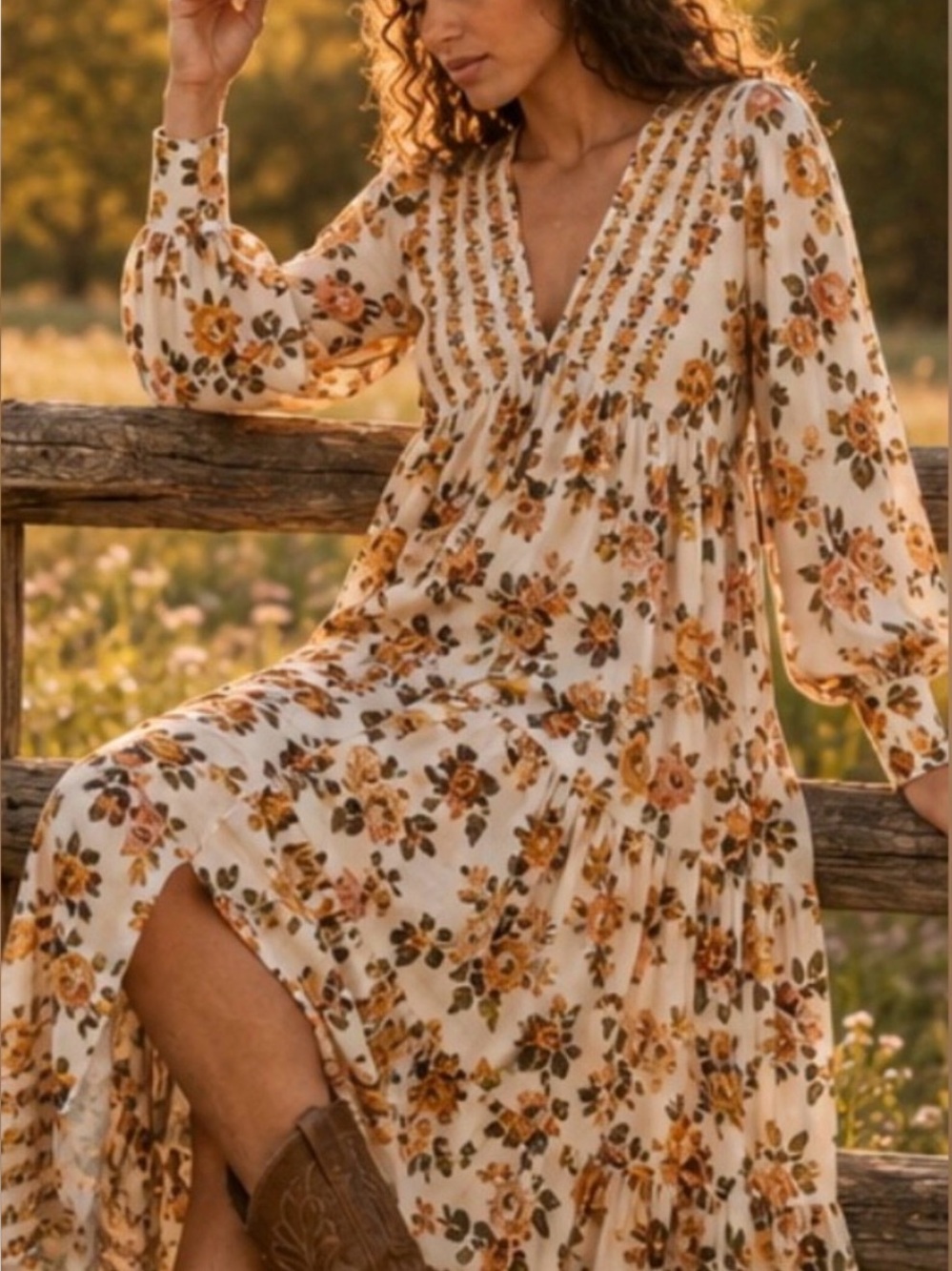Free People Rows of Roses Maxi Dress Boho SIZE XS